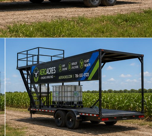 AeroAcres drone fleet trailer rear with branded livery